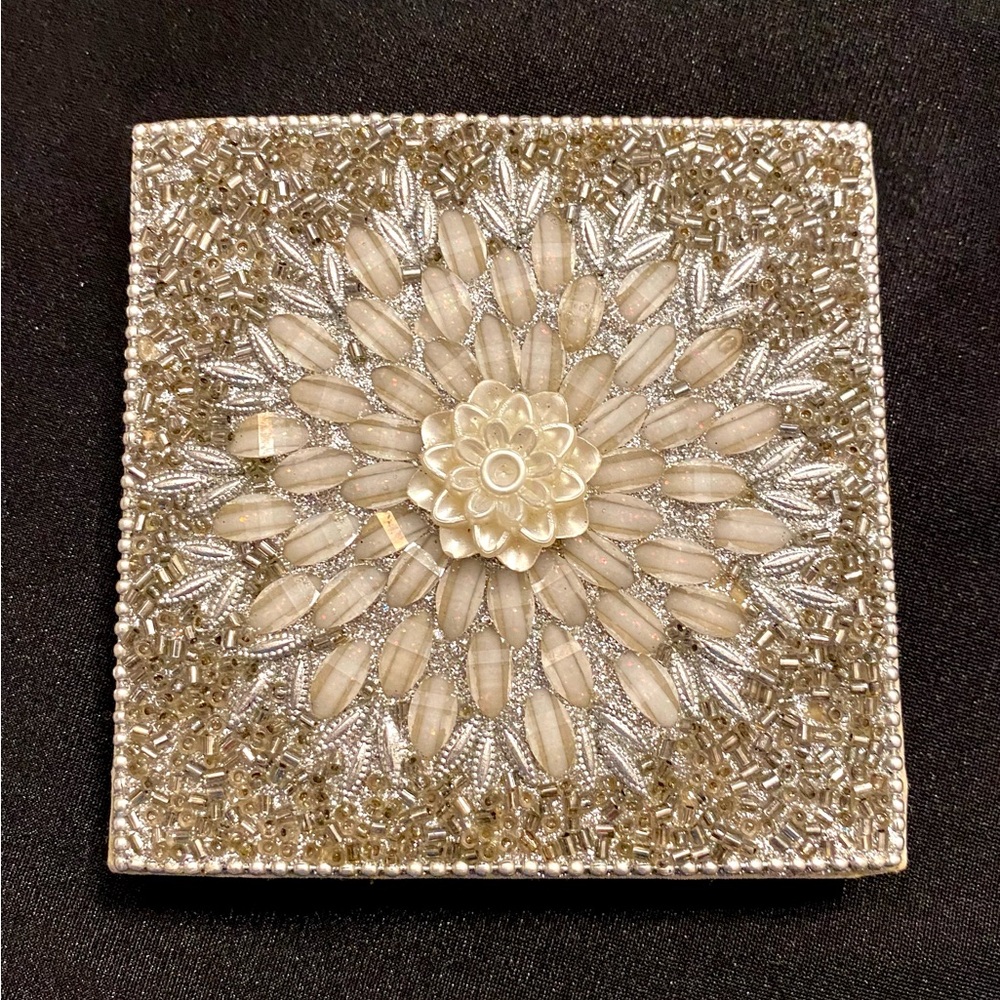 Elegant Beaded Notebook w/ Floral Design | Check out video for serious sparkle
